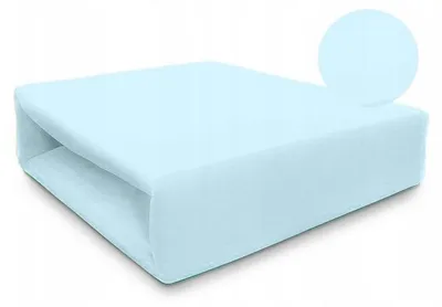 Produktbild von Piruu Jersey Spannbettlaken mit Gummizug 160x200cm Hellblau