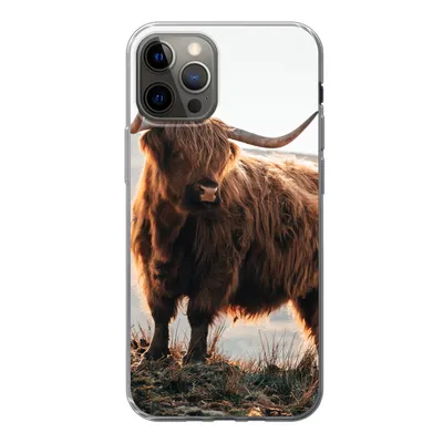 Produktbild von MuchoWow® Handyhülle Schutzhülle Hülle für iPhone 13 Pro Schottische Highlander - Tiere - Ländlich - Landschaft - Kuh - Natur Silikon Softcase Handy Hülle - Handy-Tasche