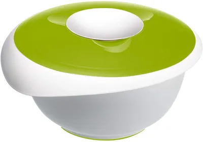 Image de Westmark Bol mélangeur / bol à pâtisserie avec protection anti-éclaboussures, couvercle et bec verseur, plastique, volume de remplissage : 3,5 litres, blanc/vert pomme, 3155227A