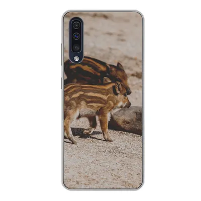 Produktbild von MuchoWow® Handyhülle Schutzhülle Hülle für Samsung Galaxy A50 Baby - Wildschweine - Wild Silikon Softcase Handy Hülle - Mobiltelefonhülle