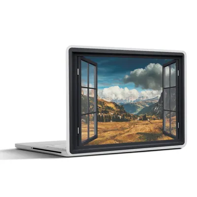 Produktbild von MuchoWow® Laptop Aufkleber Sticker Cover Aussicht - Weg - Berg 25x18 cm - Laptop-Deko