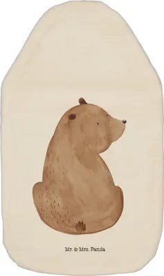 Produktbild von Mr. & Mrs. Panda Wärmekissen Bär Schulterblick - Weiß - Geschenk, naturkautschuk wärmflasche, Bären, Bärenliebe, Weisheit, Teddy, wärmebeutel, gummi, Motivation