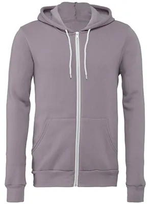 Produktbild von Canvas 3739 | Uni Zip-Up Poly-Baumwolle Fleece Hoodie - Farbe: Mauve (Solid) - Größe: XS