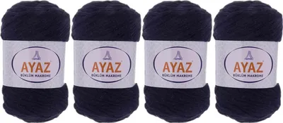 Produktbild von 4 x 250g Strickgarn Büklüm Makrome Baumwollgarn Strickwolle Häkelgarn Makrameegarn, Farbe:1148 mitternachtsblau