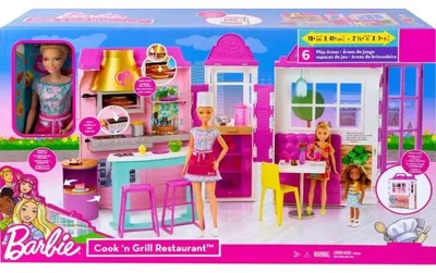 Image de Barbie le restaurant de barbie + 25 accessoires + 1 poupee mannequin - mattel - hbb91