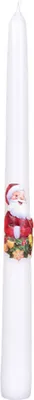 Image de Bougie de Noël conique DĚDA MRÁZ 30 cm blanc