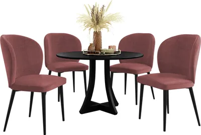 Produktbild von MIRJAN24 Stuhl Cleo, 1 Stück, Polsterstuhl, Beine aus Metall, 59x50x87 cm, Wohnzimmer (Farbe: Magic Velvet 2258, Beine: Schwarz)