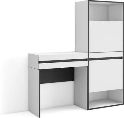 Immagine prodotto di COZY Consolle Ingresso, 130x35x145cm, Con cassetto, Scarpiera, Bianco
