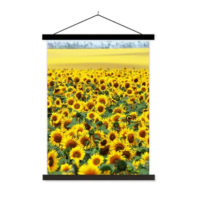 Produktbild von MuchoWow® Textilposter Sonnenblume - Blumen - Natur 60x80 cm mit schwarzem Rahmen - Plakathalter