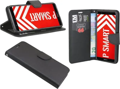 Produktbild von Huawei P Smart Handyhülle Tasche Flip Case Smartphone Schutzhülle Schwarz