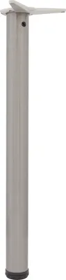 Produktbild von camar Tischfuß verstellbar 700-730mm rund ø 50mm, Metall Tischbein höhenverstellbar, Stahl Edelstahl-Effekt
