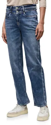Productafbeelding van Street One jeans met galonstrepen, medium blauw, model Authentic, maat 27