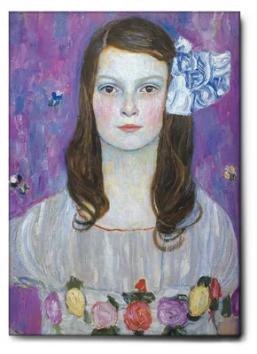 Produktbild von Giallobus - Nahaufnahme von Maida Primavesi - Gustav Klimt - 70L x 100W cm - Bild - Leinwand mit Standardrahmen