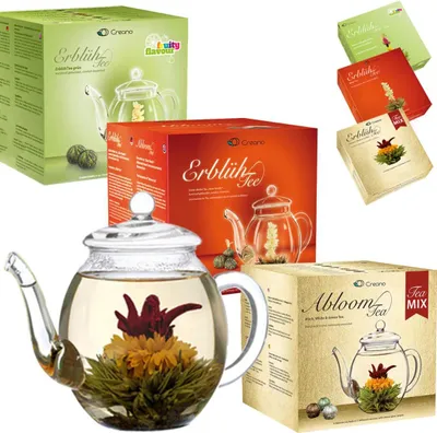 Produktbild von Creano 3er-Set ErblühTee Geschenkset Weißtee, Grüntee und Tee MIX