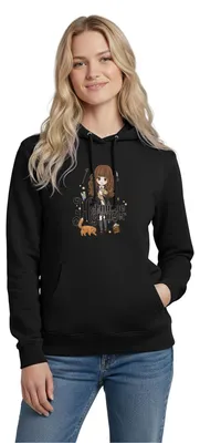 Produktbild von Spreadshirt Harry Potter Hermine Granger Chibi Damen Hoodie, M, Schwarz