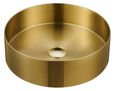 Zdjęcie produktu dla Sapho Aurum - Umywalka nablatowa, średnica 380 mm, bez przelewu, matowe złoto AU201