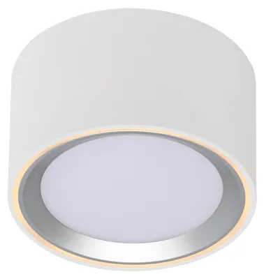 Immagine prodotto di Nordlux LED apparecchio a plafone Fallon anello bianco in acciaio spazzolato 100 mm
