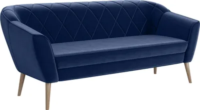 Produktbild von MEBLINI Mini Sofa 3-Sitzer für Wohnzimmer - Mini Lounge für drei Personen - Küchensofa - Sofa Klein - GISELA - 3 - Blau Samt