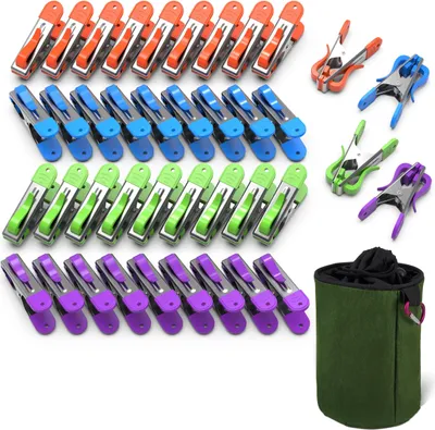 Produktbild von VOUNOT® Wäscheklammern aus Edelstahl 40er Set, mit Wäscheklammerbeutel