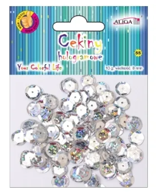 Produktbild von Aliga, Cekiny holograficzne, srebrne, 10 g