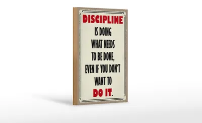 Produktbild von Holzschild Spruch 12x18cm Discipline is doing what needs