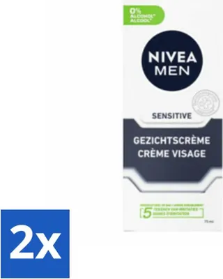 Zdjęcie produktu dla NIVEA MEN Sensitive Krem na dzień do twarzy 75 ml - Value pack - 2 szt