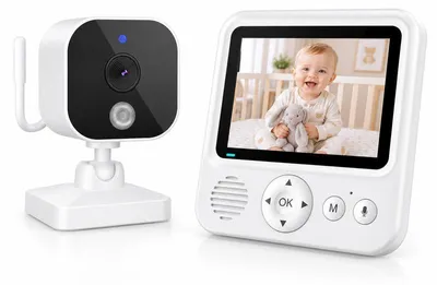 Produktbild von Babyphone ohne WLAN mit Kamera, 720p 2,8 Zoll Display, 96 Std. VOX, Nachtsicht, 4-fach Zoom, Bewegungserkennung, Gegensprechen