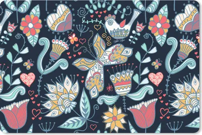 Produktbild von MuchoWow® Mauspad Mousepad Schmetterling - Vogel - Blume - Muster 27x18 cm - Mousepads - Maus Mat - Pad - Mausunterlage - Büroartikel - Desk Matten