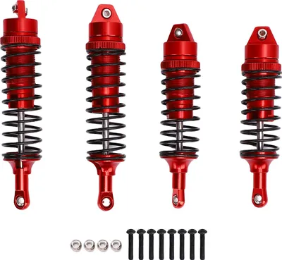 Produktbild von RC -Stoßdämpfer Set Aluminiumlegierung vorderen Hecköl Ersatz für Schrägstriche 4x4 1/10 Crawler Car rot
