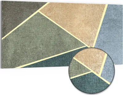 Produktbild von DEQORI Hybrid Leinwand Bild 100x50 cm 'Mystisches Mosaik' Wandbild Glas flach modern