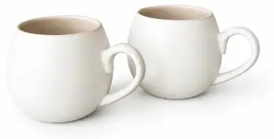 Produktbild von Keramik-Tassen-Set Nordic 2-teilig weiß-beige 330 ml, D 7 cm x H 8 cm