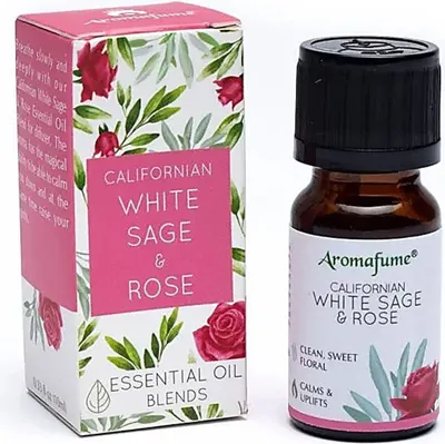 Image de Mélange d'huiles essentielles de sauge blanche et de rose Aromafume - paquet de 3 pièces - 10 ml