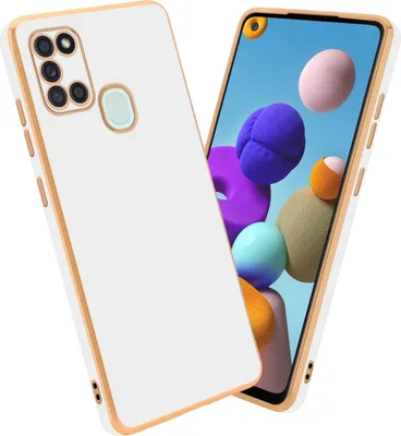 Immagine prodotto di Cadorabo cover protettiva per Samsung Galaxy A21s cover in bianco cover per telefono cellulare TPU silicone fotocamera protezione caso