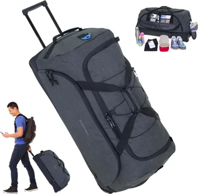 Produktbild von Reisetrolley Reisetasche Elephant Travel Trolley Cruiser 100-135 Liter Dehnfalte Wäsche + Schuhfach flach verstaubar Reise Tasche 13031 Anthrazit Oliv