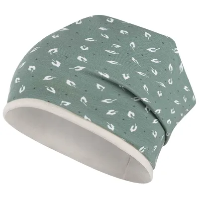 Produktbild von Mädchen Übergangsmütze Beanie Stoffmütze Blätter, Gr. 54-56, Grün