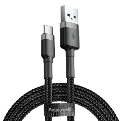 Zdjęcie produktu dla Kabel Baseus Cafule USB-A - USB-C 1,0 m 3A szaro-czarny