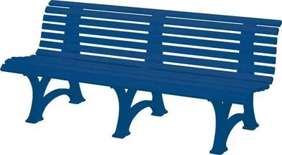 Produktbild von Blome Gartenbank Borkum 4-Sitzer, Pflegeleichte Kunststoff, mit 13 Mehrkammerprofilen, 3 Standfüßen & Lehne, Blau
