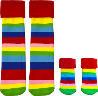 Produktbild von Regenbogen Socken Cucamelon Kuschelsocken für Mama und Baby in 38-40 und für