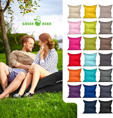 Produktbild von Green Bean® Sitzsack "Square" XXL 140x180cm mit 380 Liter EPS Perlen - Riesensitzsack für Kinder & Erwachsene - Schwarz