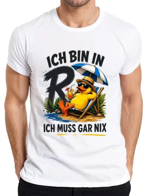Produktbild von Ich bin in Rente Ich muss gar nix Lustige Statement Sarkasmus Herren T-Shirt, Weiß, M