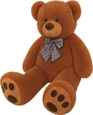 Image de MONZANA® Ours En Peluche Très Douce Avec Noeud Papillon - Nounours 100cm Brun  - Doudou Mignon Petit Ours Brun - Idée cadeau Noël, Anniversaire, Saint-Valentin, Jouet enfant