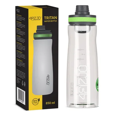 Produktbild von 4FIZJO 850 ml Sportflasche, Tritan, Wasserflasche, BPA-frei, auslaufsicher, Trinkaufsatz, grün
