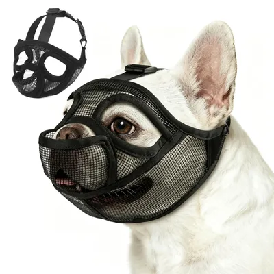 Produktbild von Hundemaulkorb aus atmungsaktivem Netzmaterial, verstellbar und bequem für kleine, mittelgroße und große Hunde
