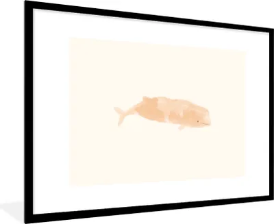 Produktbild von MuchoWow® MuchoWow® Gerahmtes Poster Fisch - Aquarell - Pastell 90x60 cm - Poster mit zchwarzem Bilderrahmen - Wanddekoration - Fotos