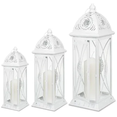 Produktbild von SEVICO Laterne Gartenlaterne 3tlg. Windlicht Laterne Kerzenhalter Kerzenleuchter Kerzenständerr für Outdoor Wohnzimmer Garten Balkon F12