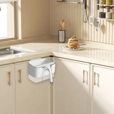 Imagen del producto de Contenedor de residuos de cocina, compostador, armario de montaje para el contenedor de residuos, triturador de residuos compacto para encimera, contenedor de residuos para interiores, para uso doméstico, 24,5 x 14 x 14,5 cm
