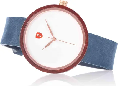 Produktbild von Bonizetti Damenuhr SÜSSKLEE Durchmesser 4,1cm Blau/Rose Armbanduhr, Lederarmband