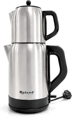 Produktbild von Roland Germany Teemaschine Edelstahl 2200W – Teekocher mit Teekanne, 360° Basis, Warmhalten & Kochmodus