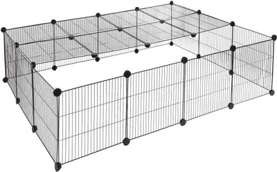 Produktbild von EUGAD Freigehege Welpenauslauf Laufgitter DIY, Schwarz,147 x 111 x 37 cm