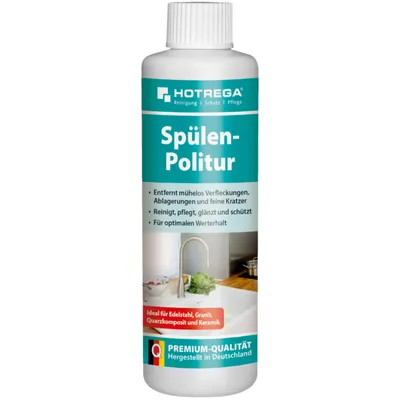 Produktbild von HOTREGA Spülen-Politur 250 ml - Küchen-Spülen Spezial-Politur, Reinigung Pflege